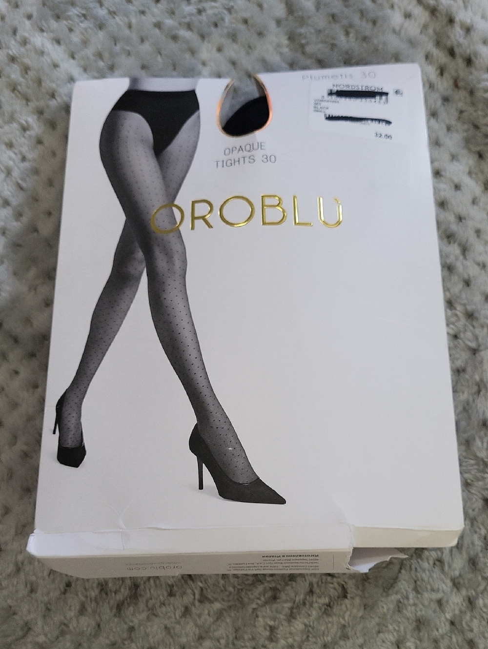 Nwt OROBLU Black Opaque‎ Polka Dot Tights Small